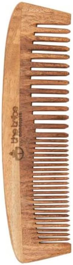 Neem Wood Hair Comb for Hair Growth, Hair Fall & Dandruff Control - Pack of 1, Brown