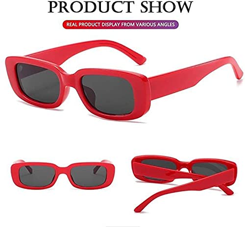 Image of Rectangle Sunglasses for Women Retro Driving Glasses 90's Vintage Fashion Narrow Square Frame UV400 Protection