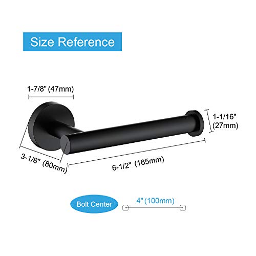 Tastos 7F1J Matte Black Toilet Paper Holder Sus304 Stainless Steel, Modern Round Tissue Roll Holders Wall Mount thumb #3