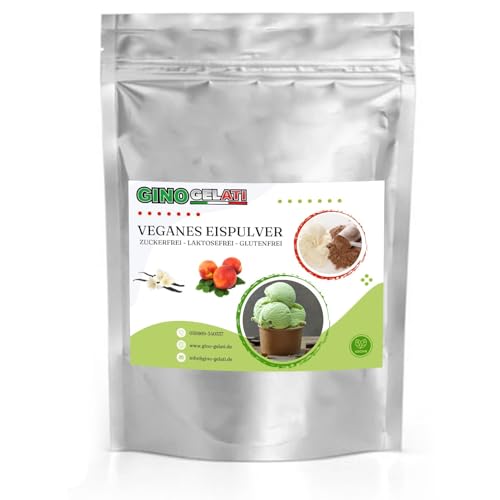 Gino Gelati Vanille Veganes Eis Pulver Zucker-, laktosefrei, schnelle und einfache Zubereitung, Made in Germany, Eiscreme selbstgemacht, ohne Zucker (10 Kg, Vanille Nektarine)