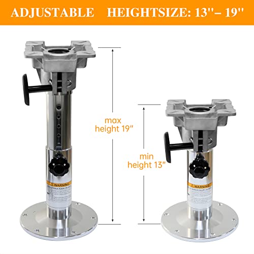Aluminum Adjustable Height Locking Boat Seat Pedestal,Boat Chair Base | Boat Seat Pedesta with height adjustable from 13 inches to 19 inches - Image 4