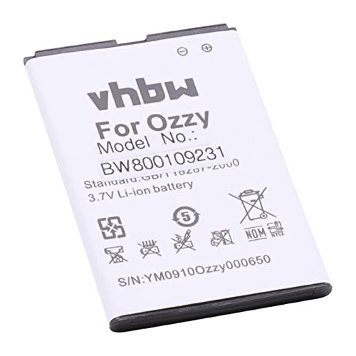 vhbw Batterie Compatible avec Wiko Ozzy, Ozzy Double Sim Smartphone (2000mAh, 3,7V, Li-ION)