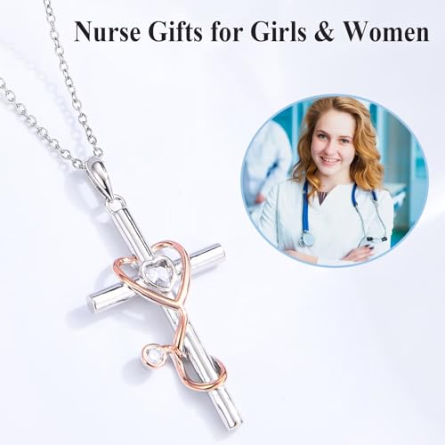 Nurse Gifts for Women Stethoscope Necklace Nursing School Graduation Ideas for Birthday, Christmas, Nurse Day2