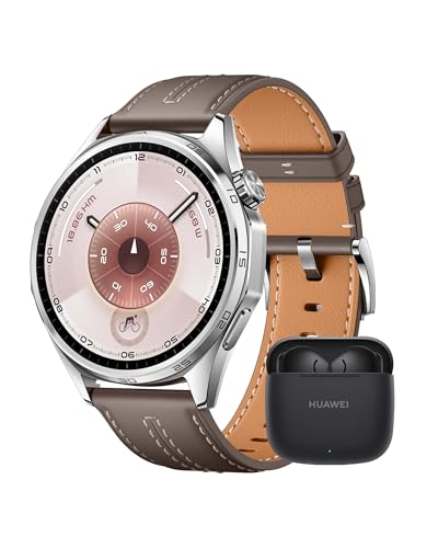 HUAWEI WATCH GT 6 46 mm Grigio + FreeBuds SE 3 Nero, Smartwatch, Display AMOLED da 1,47 pollici, Fino a 21 giorni, Ciclismo, Oltre 100 Modalità Sportive, iOS e Android, Pagamento NFC, GPS