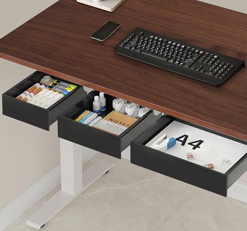 SVNNELP Under Desk Table Drawer Storage Organizer 3 Pack Large & Medium & Small Slide Out Desk Drawers - Hidden Desktop Organizer Adhesive Storage Pencil Tray Under Table(BLACK/LMS)