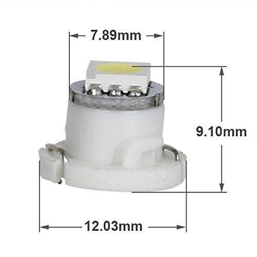 Partsam 6pcs White T4.7/T5 Neo Wedge Heater A/C Controls Cluster Panel LED Light Replacement for Dodge RAM 1500 2500 3500 2001-2011 - Thumbnail 2