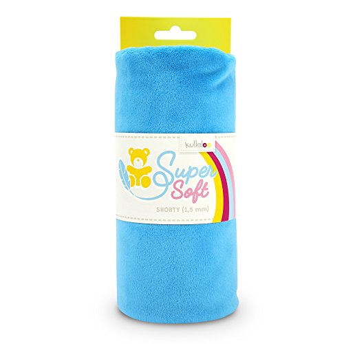 Minky tissu kullaloo peluche 1,5 mm bleu matière souple facile à coudre