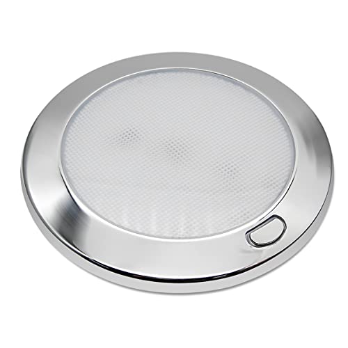 Dream Lighting 12v LED Lampe für Wohnmobil Wohnwagen Camper Boot 310LM 3000K Warmweiß Dimmbar Deckenleuchte mit Schalter 4,5W Verchromt Gehäuse IP44 Dream Lighting 12v LED Lampe für Wohnmobil Wohnwagen Camper Boot 310LM 3000K Warmweiß Dimmbar Deckenleuchte mit Schalter 4,5W Verchromt Gehäuse IP44