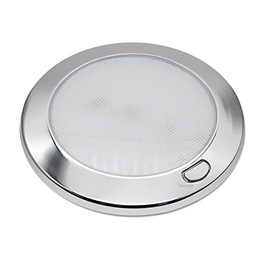 Dream lighting 12v LED Lampe für Wohnmobil Wohnwagen Camper Boot 310LM 3000K Warmweiß Dimmbar Deckenleuchte mit Schalter 4,5W Verchromt Gehäuse IP44