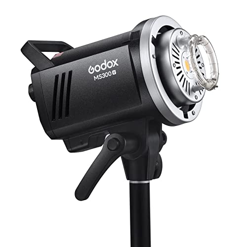 Godox MS300V 300W Studio Flash 0.1~1.8S Tempo de Reciclagem 5600±200K com Lâmpada de Modelagem LED L