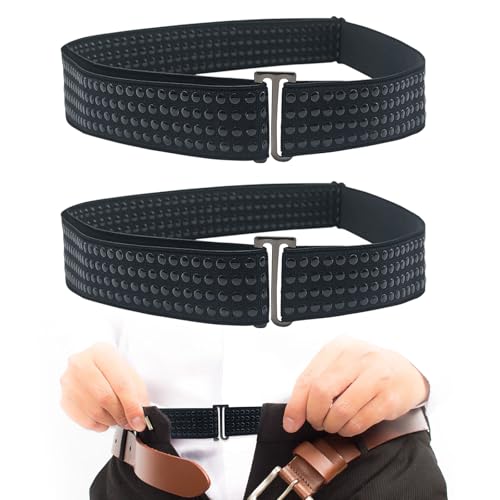 FUIPVGI 2 Stücke Hemdhalter, Herren Hemdhalter, Verstellbare Hemdgürtel für Männer und Frauen, Elastisch Hemd-Halter Shirt Stays, Hemdträger für Arbeit Business und Alltag (Schwarz)