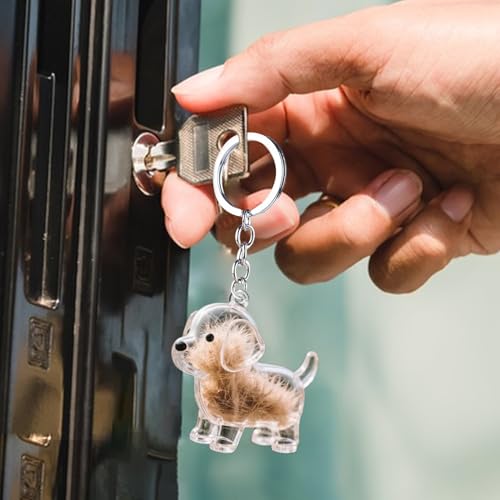 Generisch Süßer Schlüsselanhänger | Hundehaarsammler Auto-Schlüsselanhänger,Transparentes Anhänger Andenken Für Tierhaare, Wohndekoration Rückspiegel Zubehör
