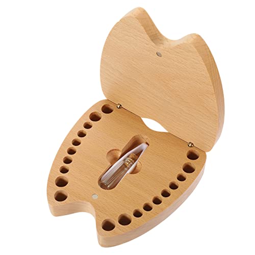 Toddmomy Keepsake Box for Boys and Girls Baby Tooth Box for Baby Wooden Tooth Keepsake