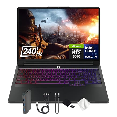 Image of Lenovo Legion Pro 7i 16 inch WQXGA OLED 240Hz Gaming Laptop, Intel Ultra 9 275HX, GeForce RTX 5090, 32GB DDR5, 3TB Storage(2TB SSD&1TB Docking Station Set), RGB Backlit Keyboard, WiFi 7, Win 11, Black