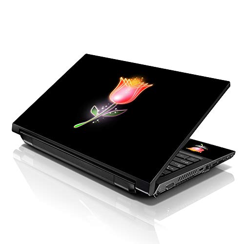 Image of LSS 15 15.6 inch Laptop Notebook Skin Sticker Cover Art Decal Fits 13.3 inch 14 inch 15.6 inch 16 inch HP Dell Lenovo Apple Asus Acer Compaq (Free 2 Wrist Pad Included) Pink Rose