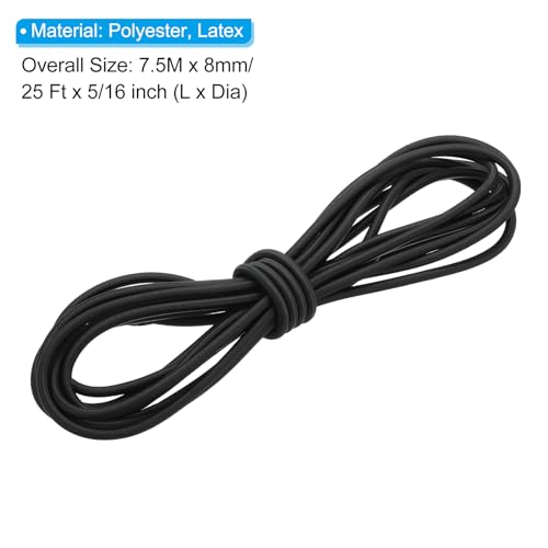 Cordon élastique de choc bungee noir 5/16 sangle extensible camping kayak - 3
