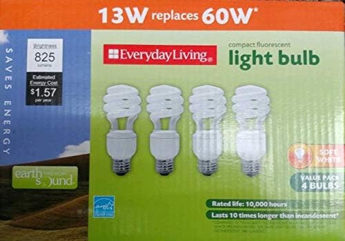 Compact Fluorescent Spiral EverydayLiving 13 watt (4 Bulbs) Soft White
