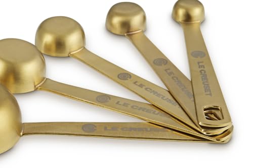 Image of Le Creuset Stainless Steel Measuring Spoons, Gold Finish, Set of 5
