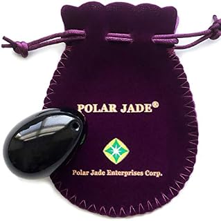 Yoni Egg, Drilled, Made of Obsidian Gemstone, Entry Level Affordable, Most Popular Medium Size, Manually Polished, with Instructions, by Polar Jade