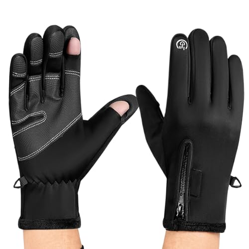 Guantes de invierno, impermeables, guantes de esquí, 23 x 10,6 x 1 cm, antideslizantes, con dedos para pantalla táctil, forro aislante cálido resistente al viento, equipo deportivo con protección