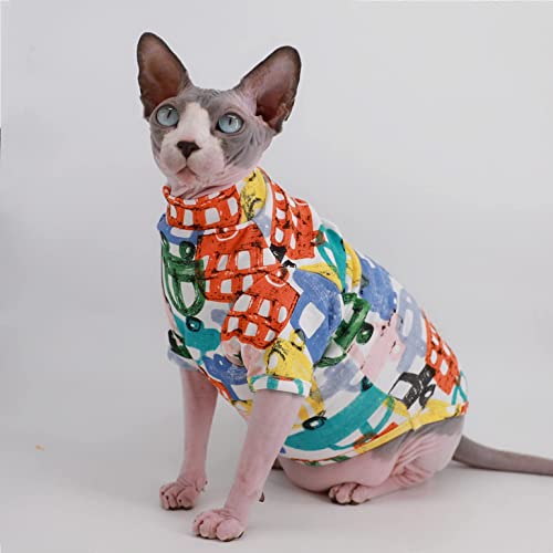 image for Kitipcoo Sphynx Cat Clothes Breathable Summer Cotton T-Shirts for cat 
