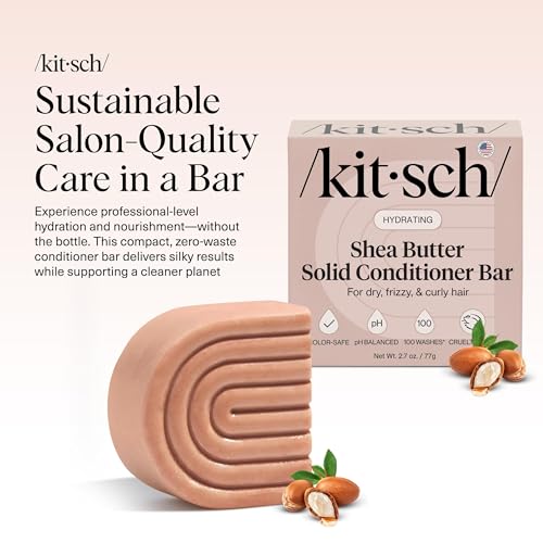 Kitsch Shea Butter Conditioner Bar for Hair Care – Made in USA, 2.7 oz | Hydrating Hair Conditioner for Women & Men - Restore Hair’s Moisture, Tame Unwanted Frizz – Paraben, Silicone & Sulfate Free - image 2
