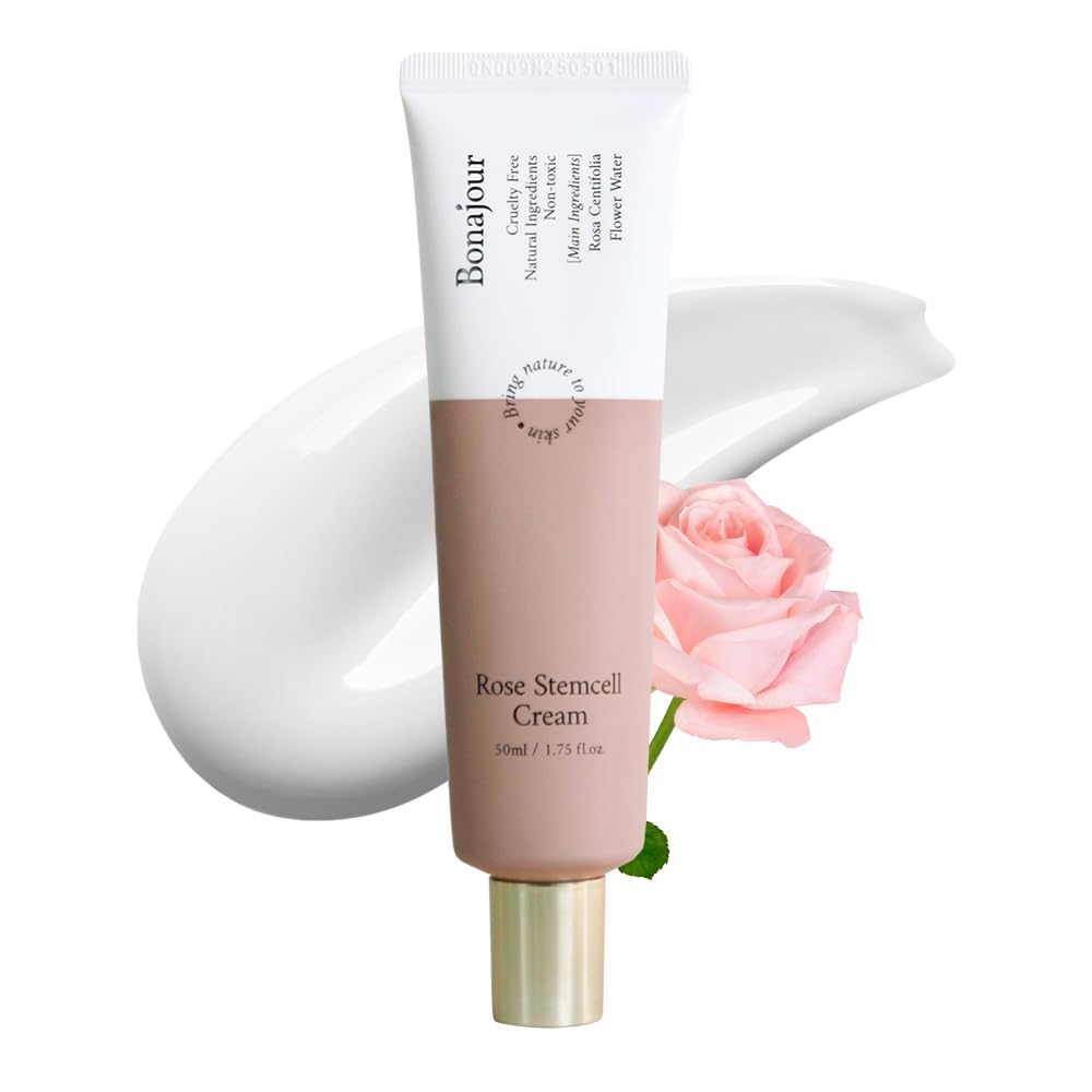 BONAJOUR] Rose Stem Cell Cream, Moisturizing Vegan Cream 1.69 Fl.oz