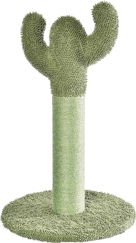 Amazon Basics Cat Scratcher - Indoor Cactus Single Cat & Kittens Scratching Post with Dangling Ball, Medium (25.6"H) - Green - Image 3