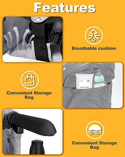 Athradies Hook On High Chair With Mat, Clip On High Chairs For Babies And Toddlers, High Chair That Attaches To Table, Portable High Chair For Travel, Travel High Chair With Carrying Bag,Grey #TOP2