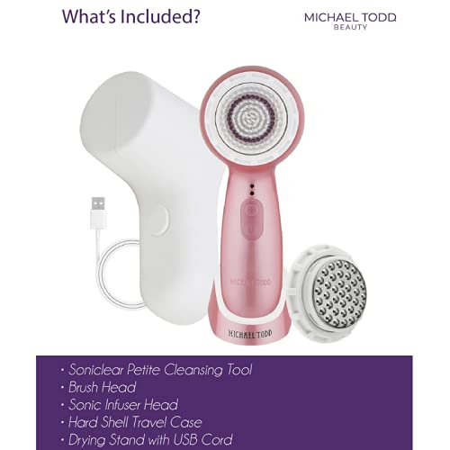 Michael Todd Beauty Soniclear Petite – Facial Cleansing Brush System - 3-Speed Powered Exfoliating Face Brush - Thumbnail 6