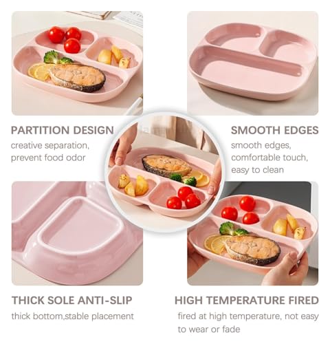 Piatti piani divisi, vassoio in ceramica con scomparti per controllo delle porzioni, ideale per servire dessert e insalate