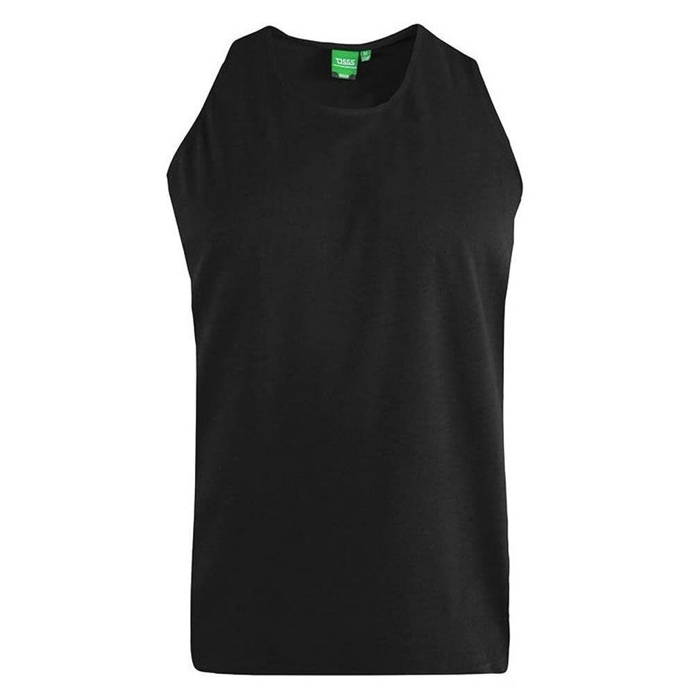 D555 Mens Adults Fabio Plain Muscle Vest Black 5XL