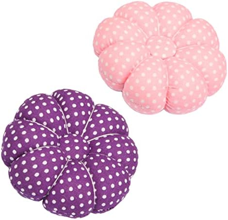 JFFX 2 Packs Pin Cushions Elastic Wrist Belt Pumpkin Needle Pincushions Wristband Wearable Needle Cushion for Sewing Quilting or DIY Crafts