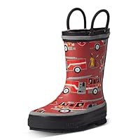 Western Chief Boy's Fire Truck Rescue Tread Loop Boot (Toddler/Little Kid/Big Kid) Red 4 Big Kid M