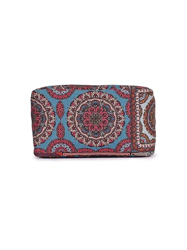 Image of ZOUK Multicolor Mandala Print Mandala Printed Jute Multicolor Insulated Lunch Tiffin Storage Picnic Bag