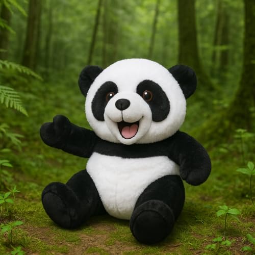 Image of Super Soft Panda Stuffed Animal Toy Cute Black White Plush Bear with Sweet Expression Ideal Gift for Boys Girls Toddlers Kids Perfect for Snuggling Travel & Plush Toy Collections(20 CM)