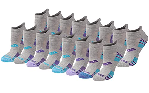 Image of Saucony Women's RunDry Performance Heel Tab Athletic Socks, Available in S-L (8, 16, 24 Pairs)