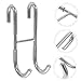 MUCKLILY 2pcs 304 Stainless Steel Over Shower Glass Door Hooks Bathroom Towel Hangers Tool-Free Rustproof Robe Hooks for Shower Door