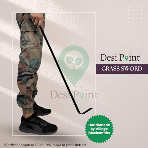 Image of Desi Point Handmade Grass Sword for Gardening - Manual Grass Cutter Tool | Weed Remover Knife for Lawn | Ghas Katne Ki Talwar | One-Handed Use