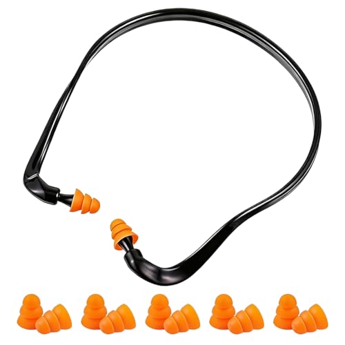LAKPYN 1 Pièce Protection Auditives à Arceau avec 5 Paires de Bouchon d'Oreille anti bruit, Réduction du Bruit, Réutilisables, Confortables, Idéal pour...