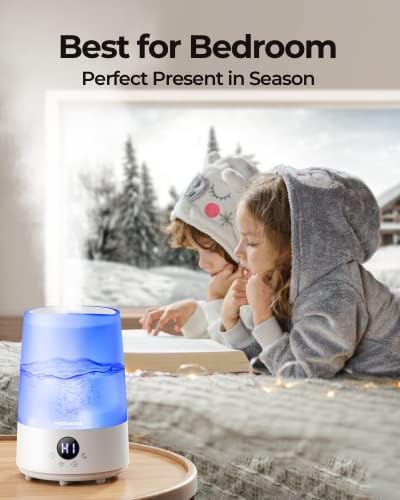 Diffuser for Home, Homvana 3L Cool Mist Humidifier for Bedroom Home Baby Nursery, 32H Runtime, Whisper Quiet Operation, Air Humidifiers, Waterless Auto Shut off, Essential Oil Diffuser Night Lights
