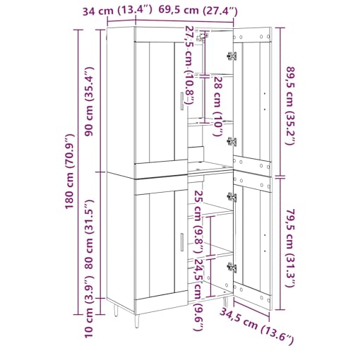 Aparador de madera de 2 piezas para organizar tu salón con estilo 3