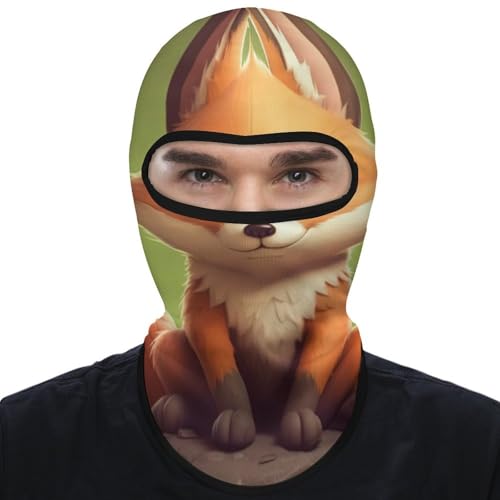 Mascarilla de cara de zorro adorable para hombres y mujeres, protección solar, transpirable, cubre todo el cráneo para senderismo, ciclismo, running y conducción miniatura 1