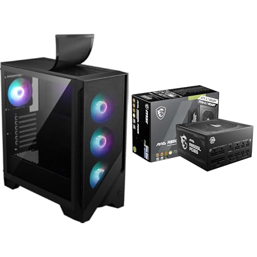 Image of MSI MAG Forge 321R Airflow - Premium Mid-Tower Gaming PC Case + MAG A850GL PCIE5 - Compact Gaming 850w - 80+ Gold, ATX 3.1 & PCIe 5.1 Ready