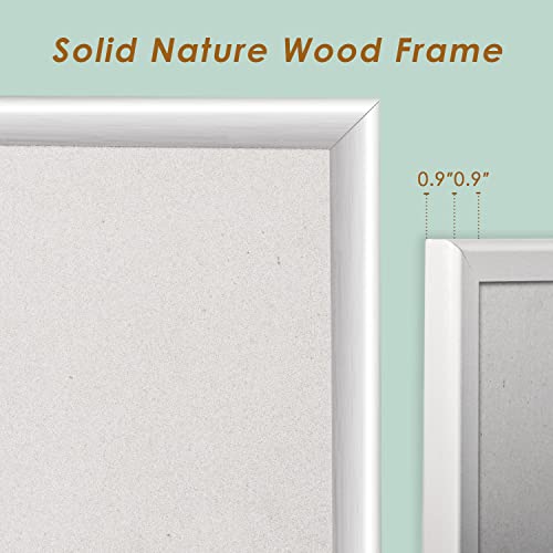 INNOVART White Cork Bulletin Board 36\" X 24\" with 10 Push Pins, Corkboard with White Wood Frame, White Cork Notice Board Message Board, Framed Pin Board for Home, Office, School