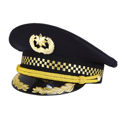 Didiseaon Uniform Aviation Hat Captain Hat Railway Caps Cosplay Supplies Easy Care
