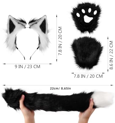 SDXCJY 2 Stks Fluffy Vossenoren Hoofdband, Pluche Kunstbont Dierenkostuum Accessoire voor Halloween, Kerstfeest, Verkleden, Toneelshow (bruin
