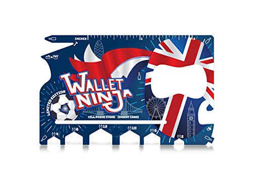 Wallet Ninja LIMTED EDITION (UK) 18 in 1 Multi-Purpose Credit Card Sized Pocket Multi-Tool