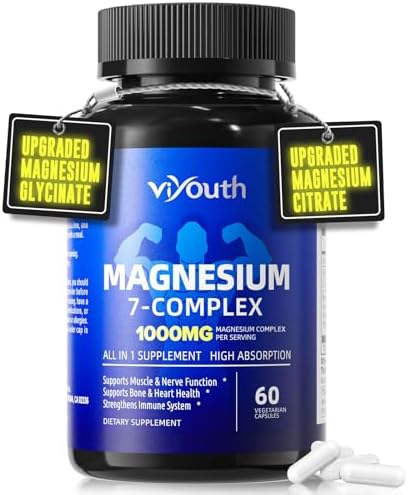 Magnesium 7 Complex Supplement Advanced with Glycinate Citrate Ma...