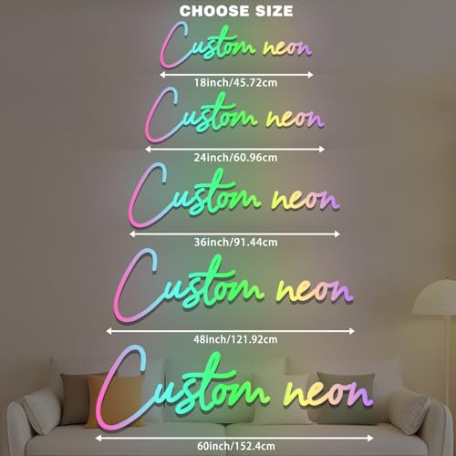 Image of Custom RGB LED Neon Sign App Remote Personalized Name Logo Wall Decor Light | 16M RGB colors, App & remote control, dimmable, custom text /logo, decor for bar salon wedding business gift